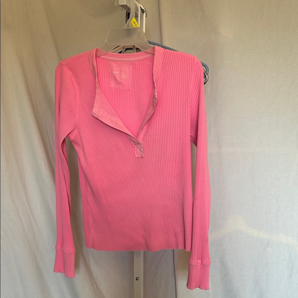 Aerie Vibrant Pink Ribbed Top